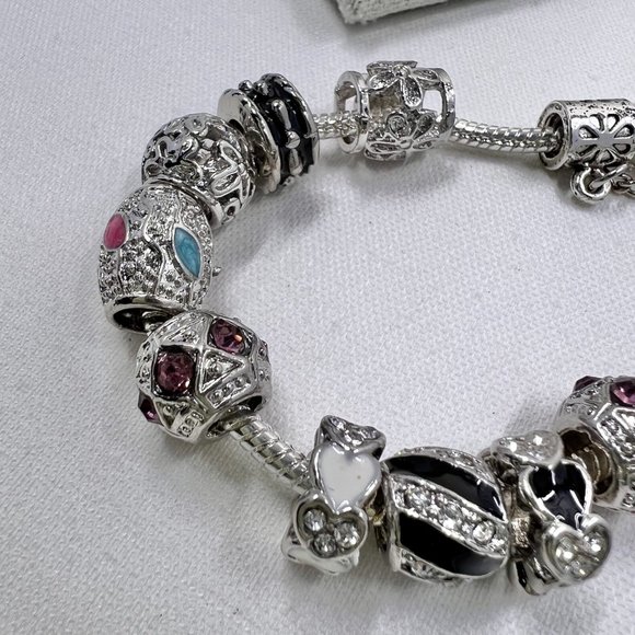 Silver Tone 6” Snake Chain Charm Bracelet w/ Lobster Claw Clasp - Picture 6 of 6